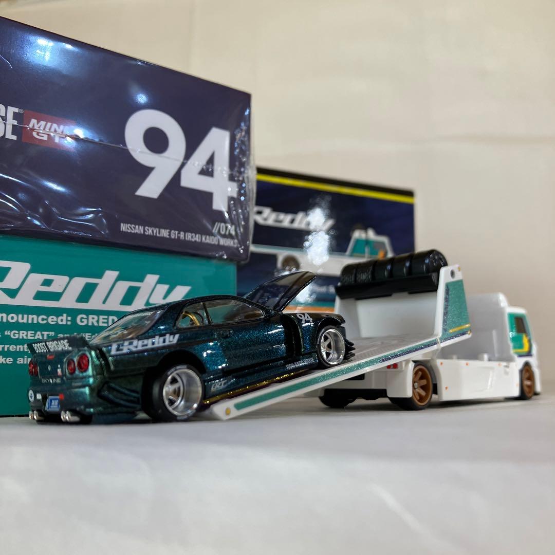 MINI GT☆街道ハウス／ホットウィール ⭐️グレッティ日産34R／積載車✨