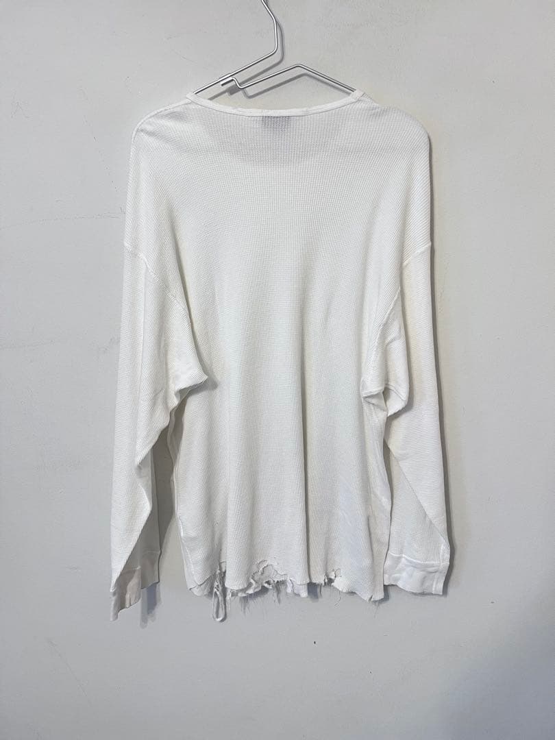 トップス Ancellm DAMAGE WAFFLE CREW LST-SHIRT 2