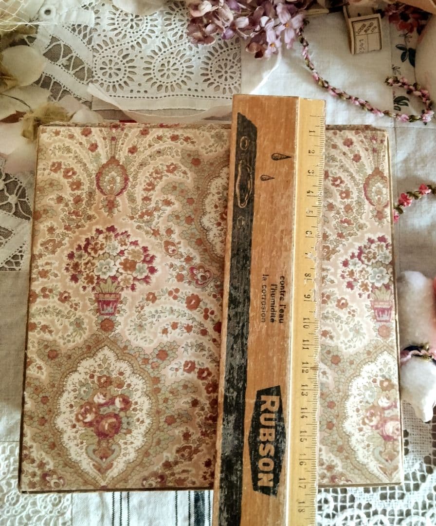 フランス アンティーク★カルトナージュ 布箱 フレンチファブリック