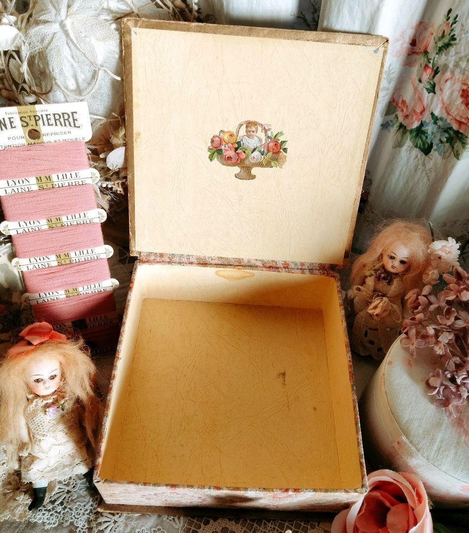 フランス アンティーク★カルトナージュ 布箱 フレンチファブリック