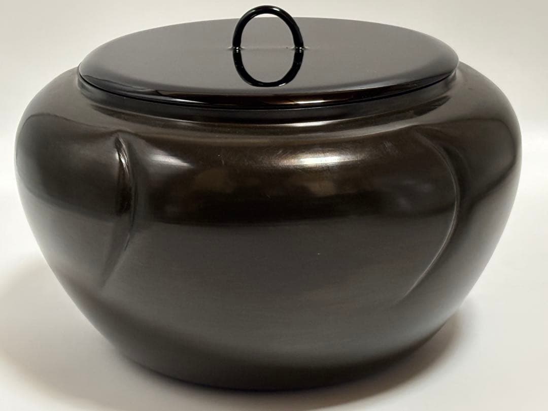 茶道具 銅製 ねじ梅水指 金谷陸雲 唐銅 砂張 水指 共箱