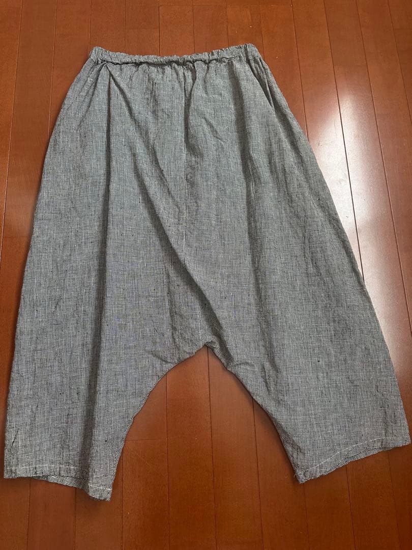 ネストローブ nest Robe リネン千鳥格子サルエルパンツ