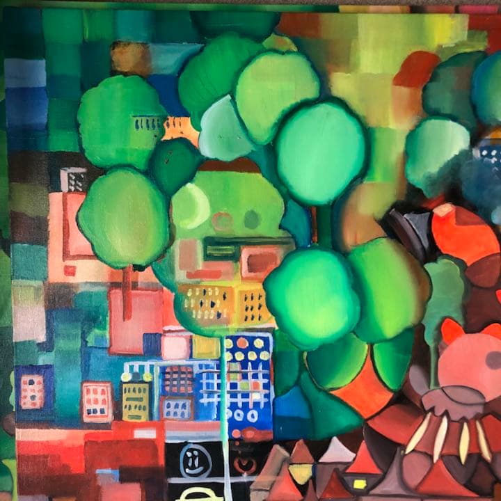 町 油彩 50号 usafilm