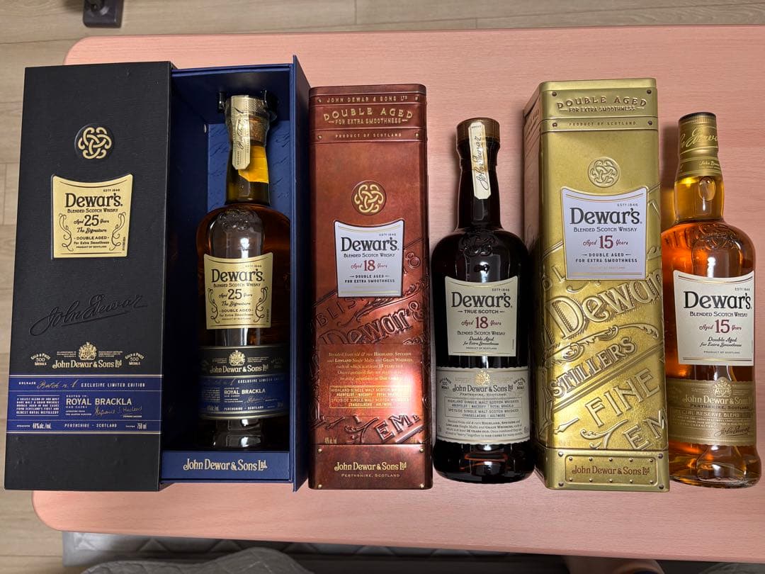 【未開封】Dewar's ウイスキー セット 25年 18年 15年