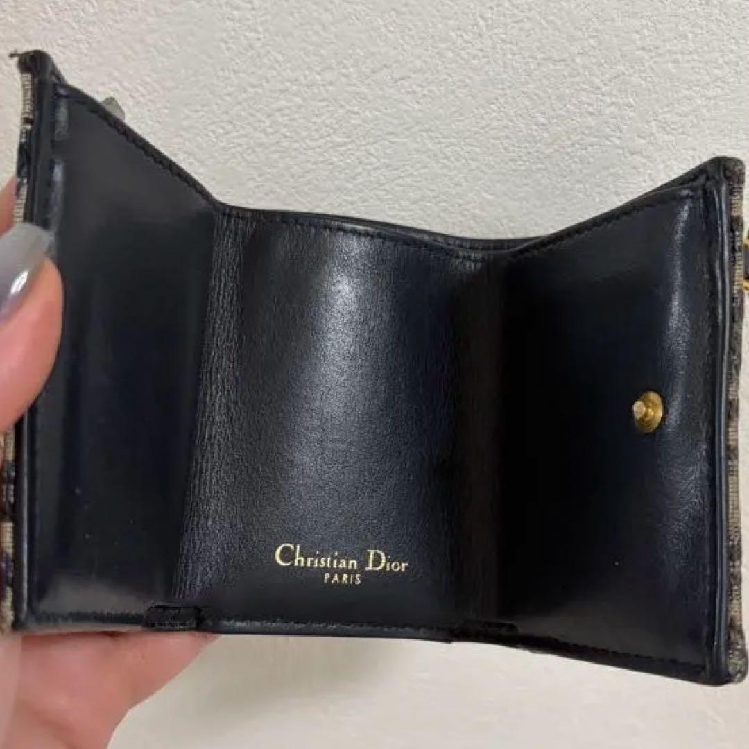 Dior サドル ミニウォレット 三つ折り財布 オブリーク トロッター ネイビー