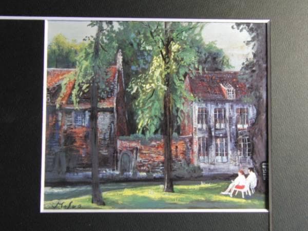 松岡満壽男、ブルージュのペギン会修道院、希少な画集より、新品高級額