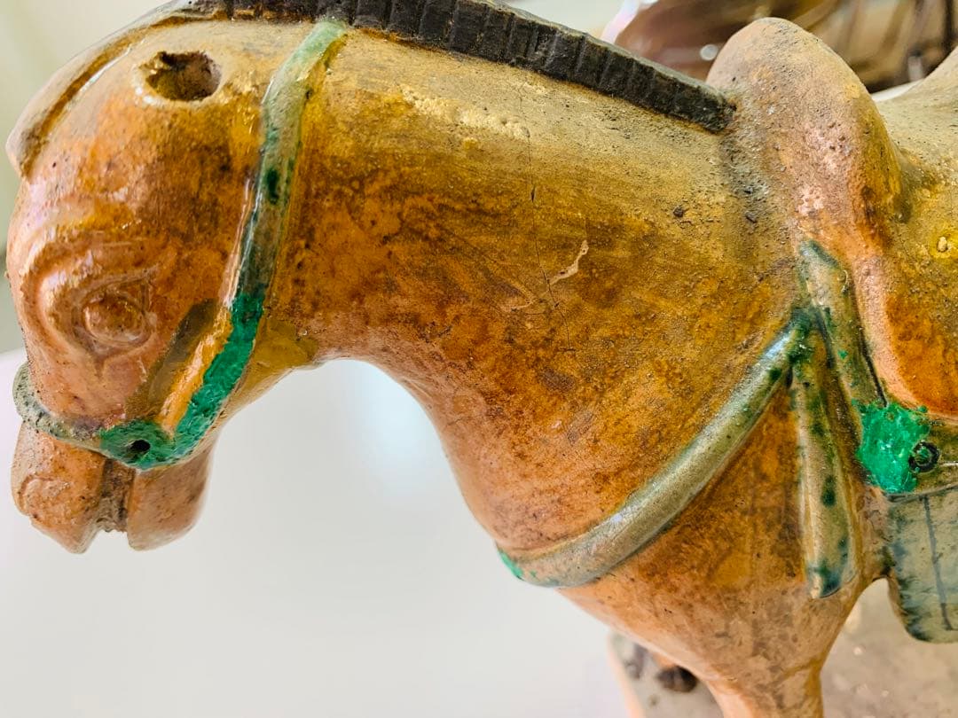中国唐時代三彩馬像