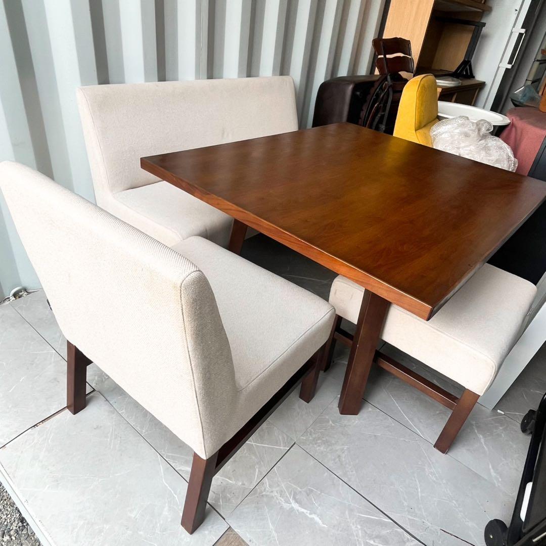 取付無料！シギヤマ家具 天然木ダイニングテーブル・ダイニングソファ・チェアセット