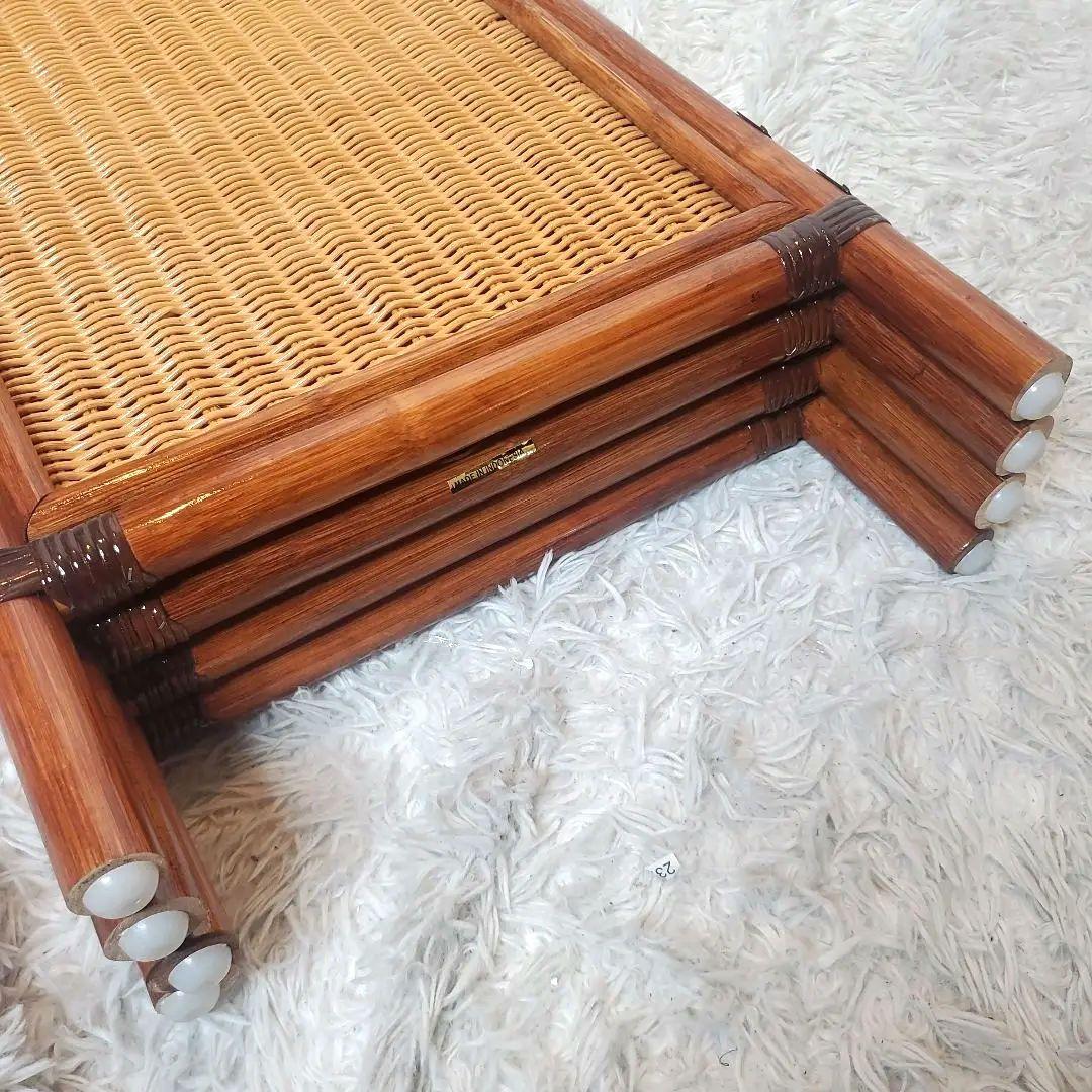 ラタン製アーチ型パーテーション 4パネル