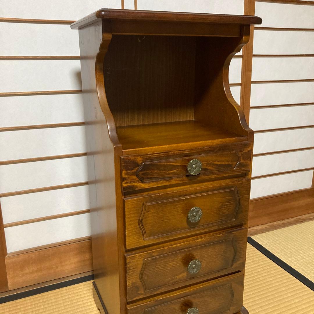 カリモク家具 コロニアル 電話台 引き出し4段 ブナ材 カントリー調 クラシック