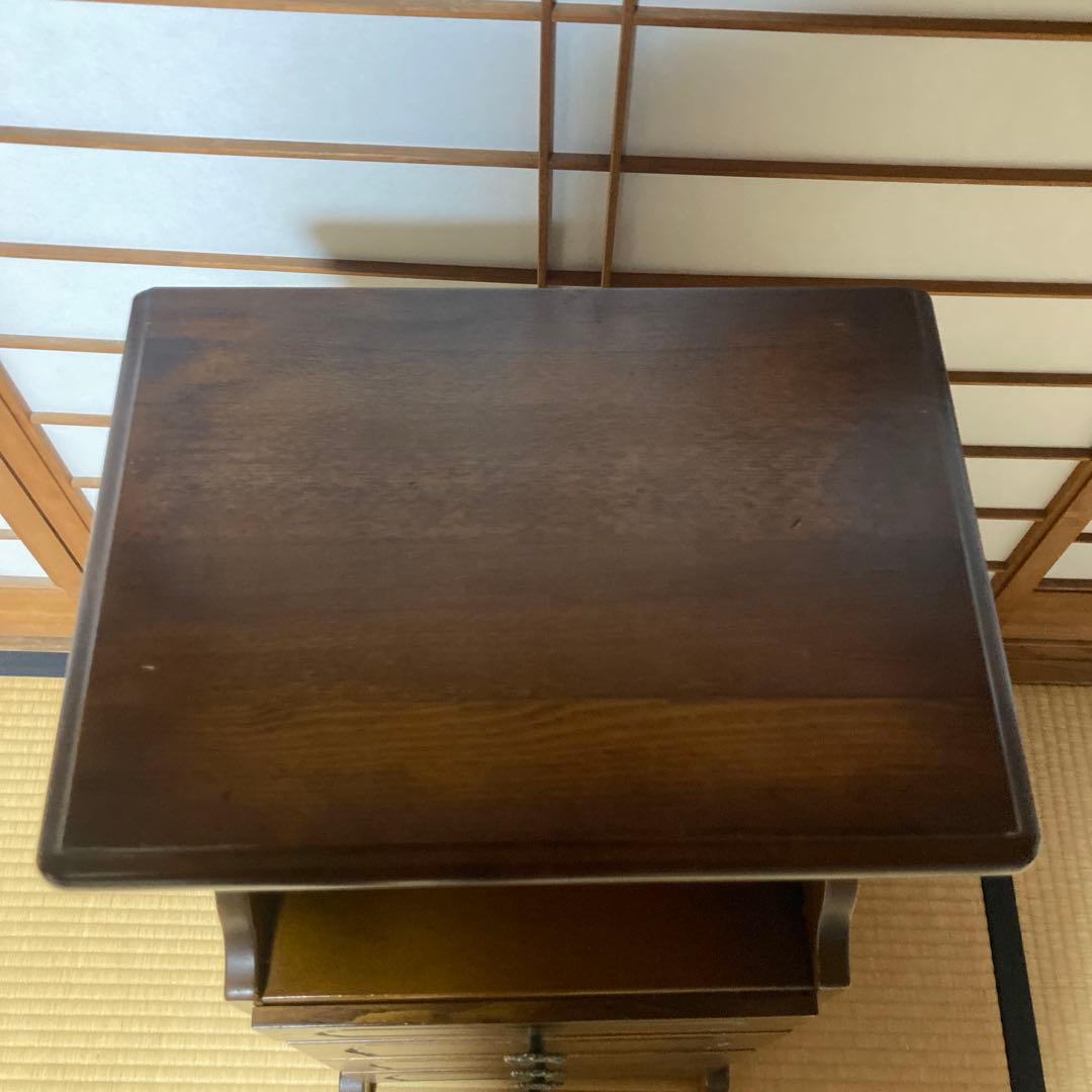 カリモク家具 コロニアル 電話台 引き出し4段 ブナ材 カントリー調 クラシック