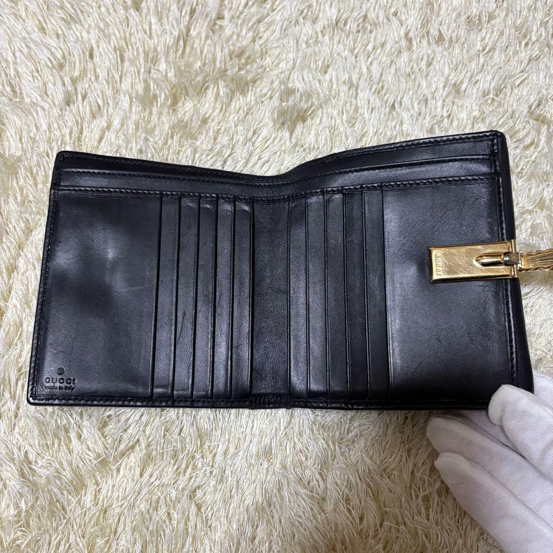 【希少】GUCCI グッチ　折り財布　GG柄　タイガーヘッド　ヴィンテージ