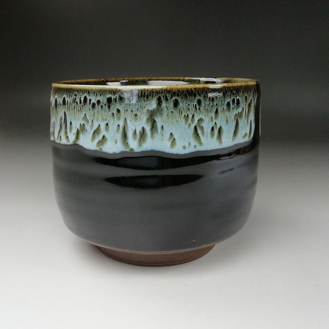 Ｔ３４０　茶碗　『灰釉流紋』『陶香園　加藤香山 作』　共箱　抹茶碗　茶道具