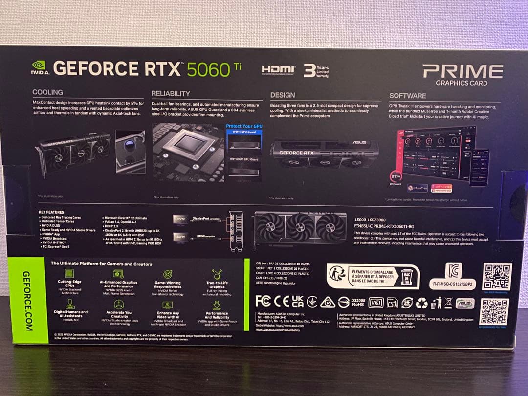 【新品】 ASUS 5060Ti グラフィックボード