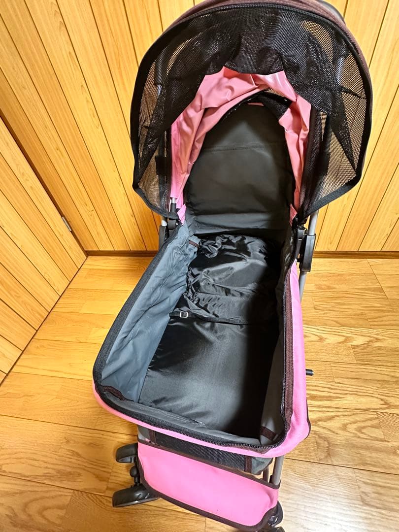 ピッコロカーネ　ピンクグレー　ペットカート 耐荷重18kgまで　犬　猫