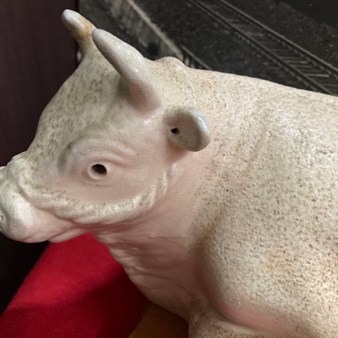 白備前超貴重丑置物年末年始大売り出しです❣️石井不老作細工銘作品美品‼️