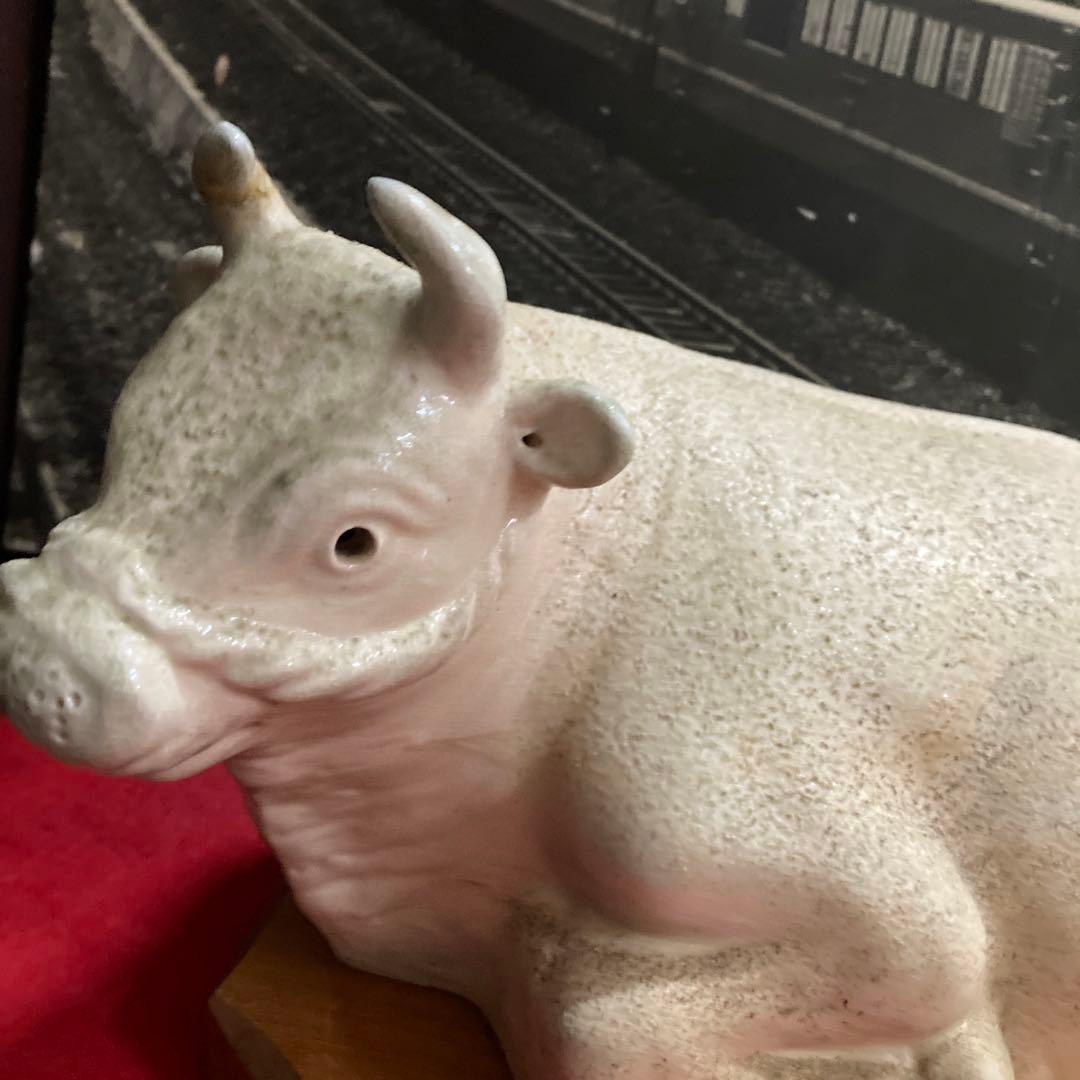 白備前超貴重丑置物年末年始大売り出しです❣️石井不老作細工銘作品美品‼️