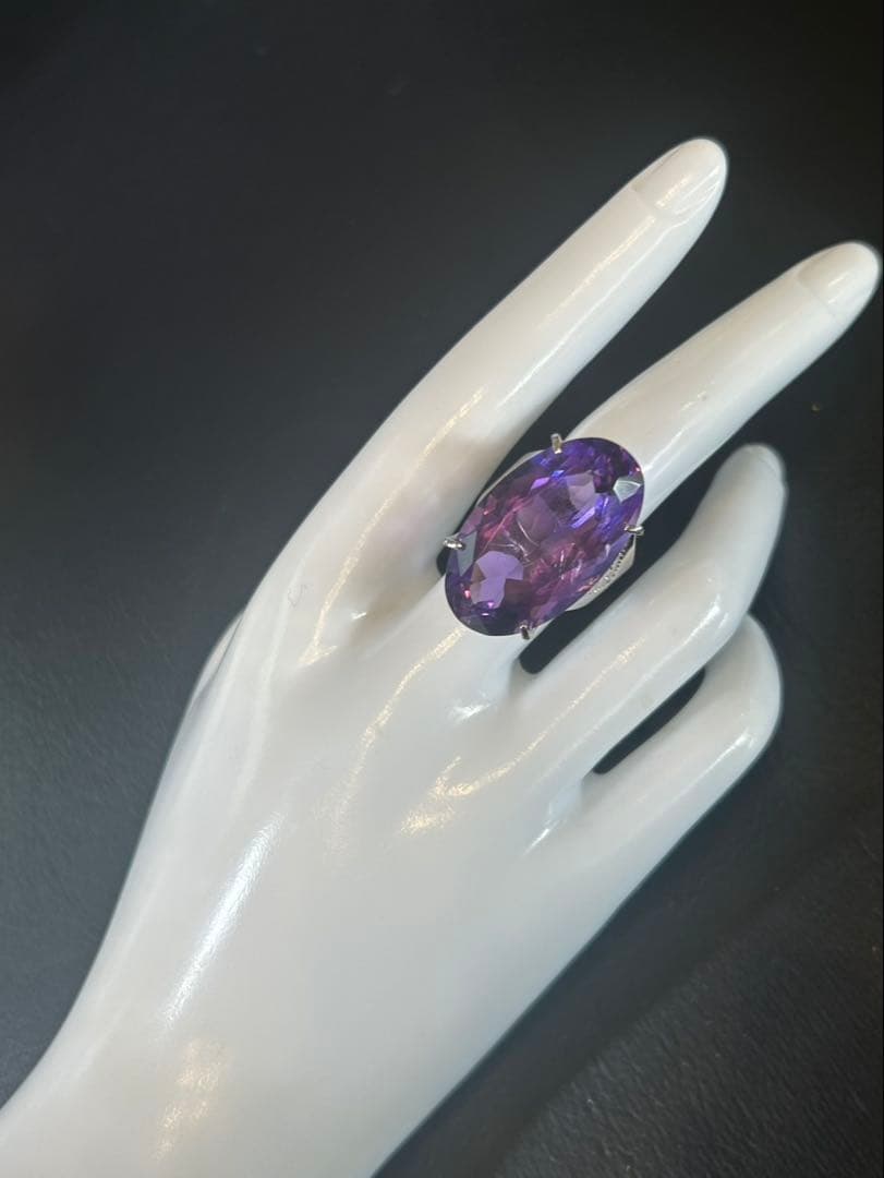 ぶ*ぶ様 天然石アメシスト特大リング16号限定サイズ