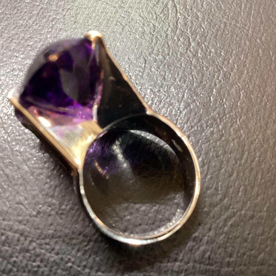 ぶ*ぶ様 天然石アメシスト特大リング16号限定サイズ