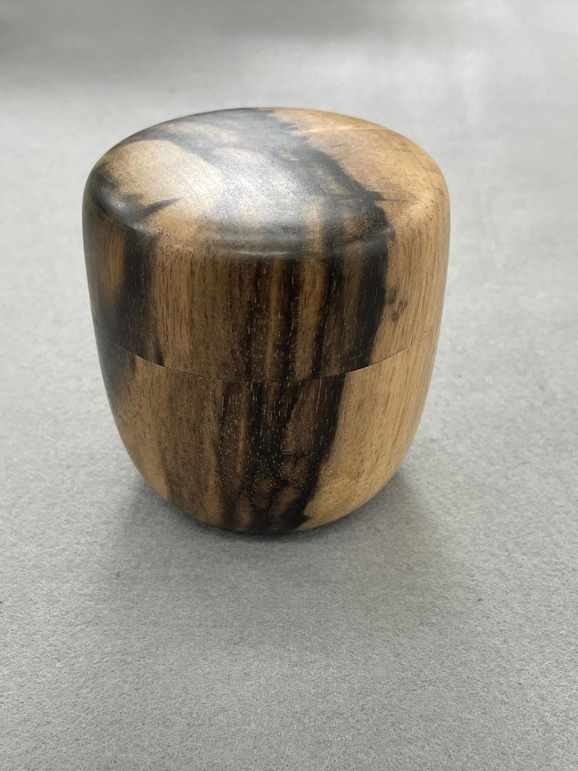 茶道具　百福作　黒柿製　棗　箱付