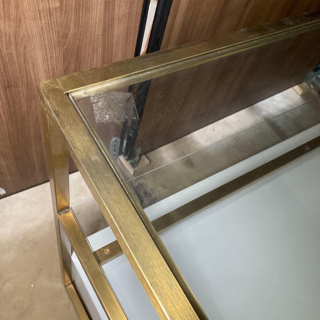 【引き取り限定】定価11万以上！店舗什器　トロッコ引き出し付き　３段テーブル