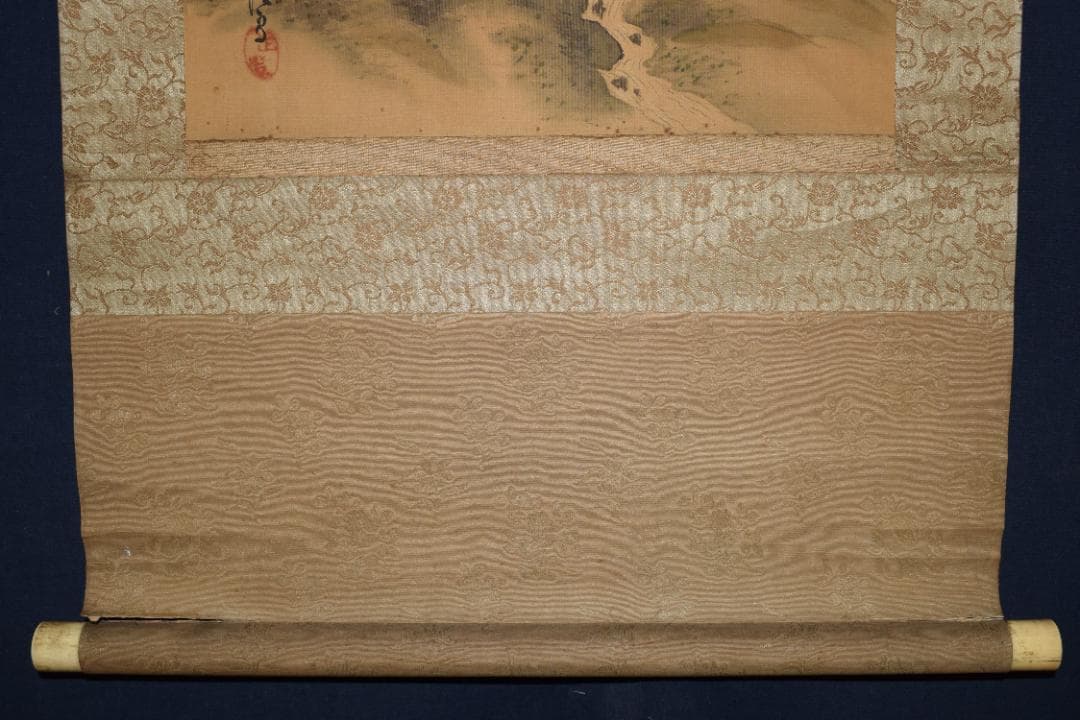 正澄/青緑山水図/掛軸☆宝船☆Z-160