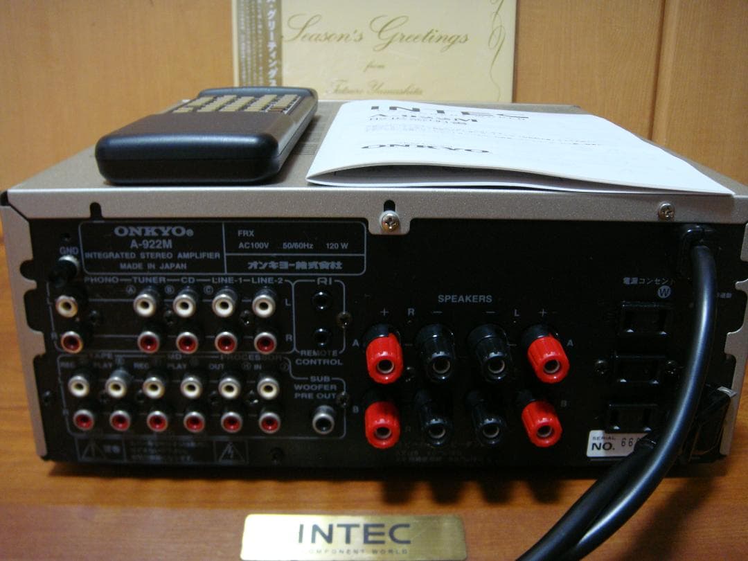 整備済 程度良 ONKYOオンキョー プリメイン A-922M 取説リモコン付