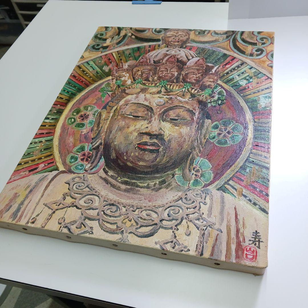 大仏　絵画　縦約41cm　アート　美術　インテリア　置物　コレクション　詳細不明