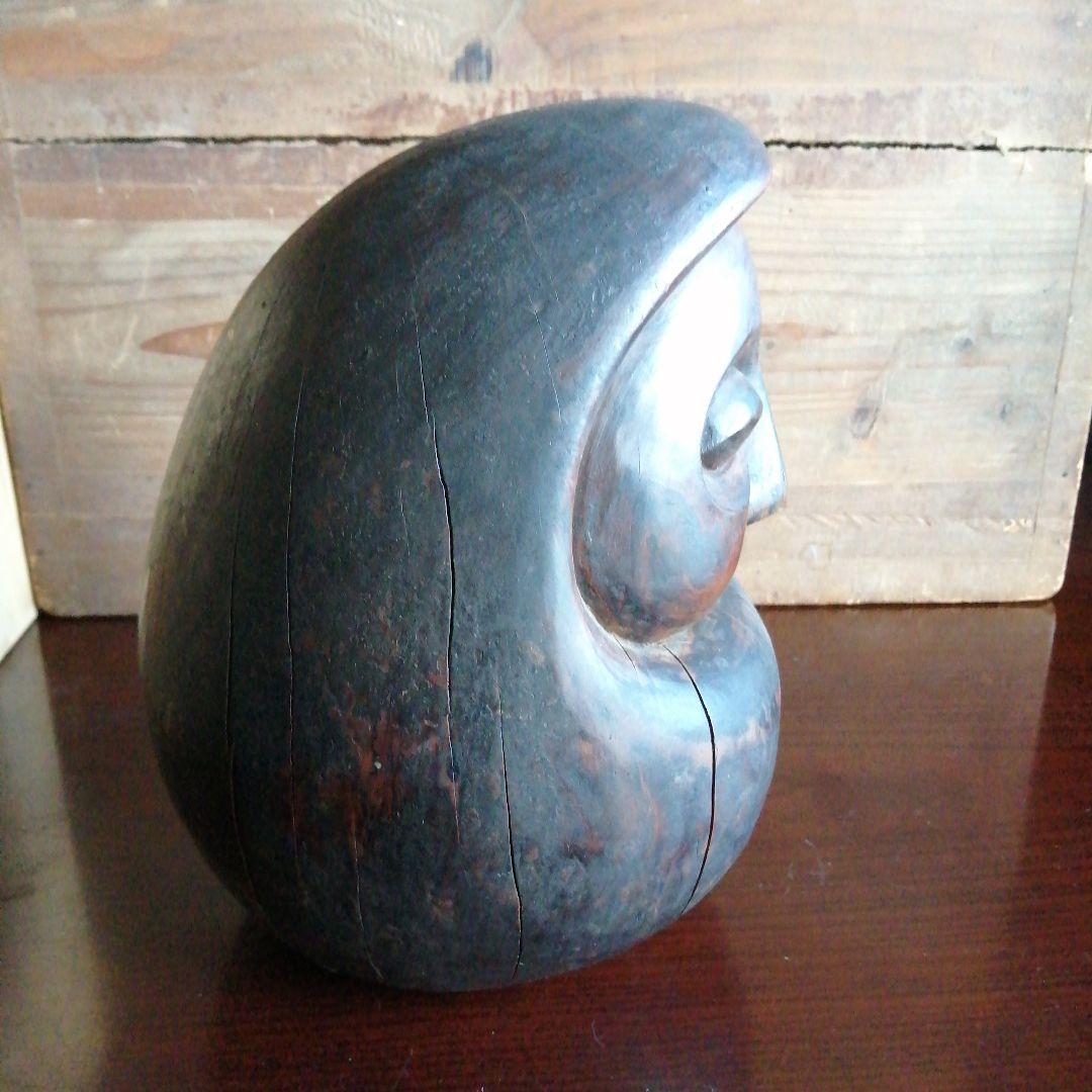 達磨　木彫　24.5cm　江戸期