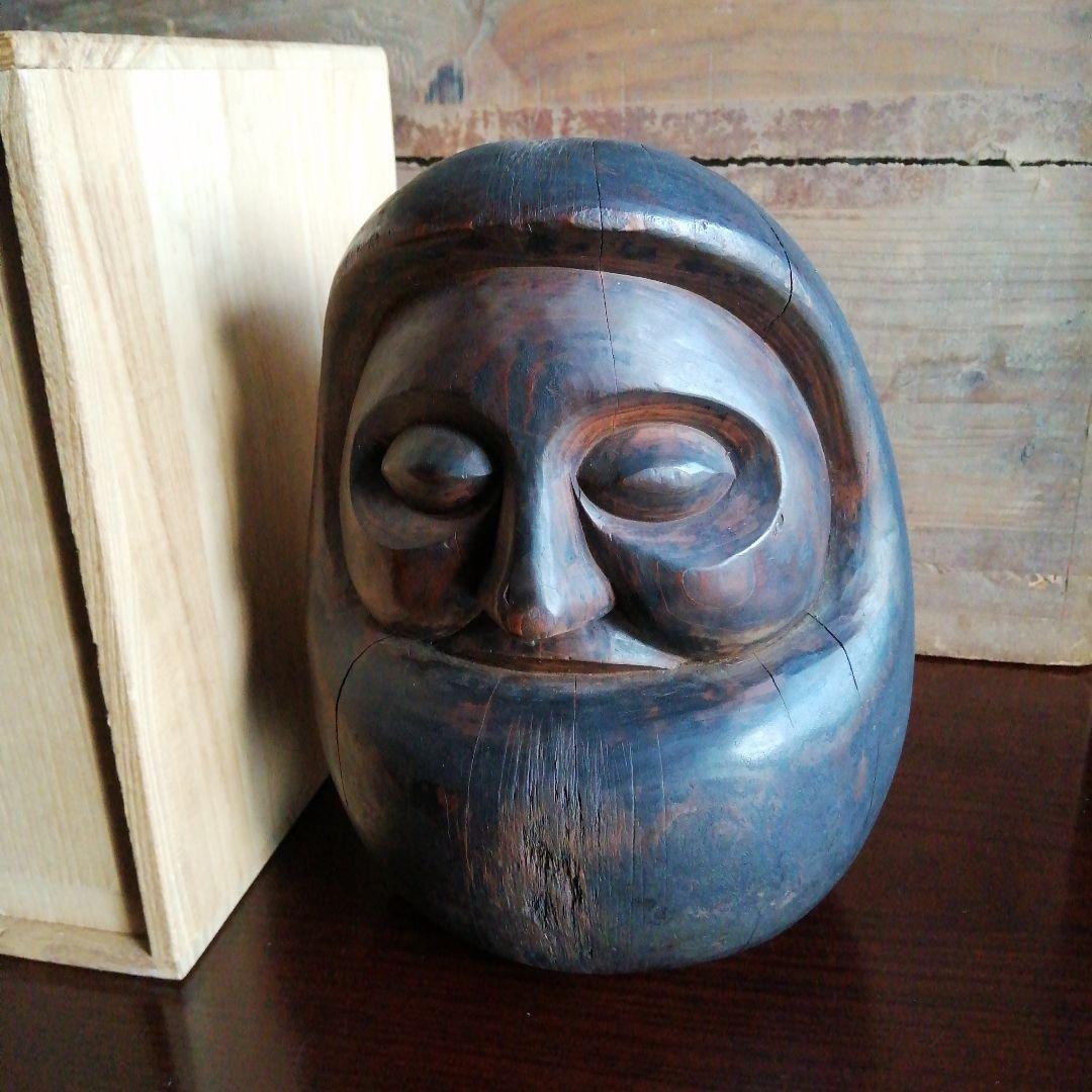 達磨　木彫　24.5cm　江戸期