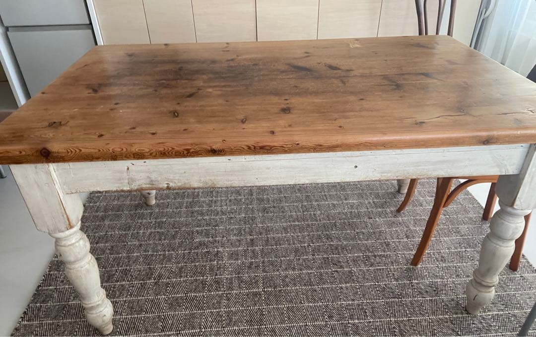 フランス　ヴィンテージ　アンティーク　ダイニングテーブル　オールドパイン　木製