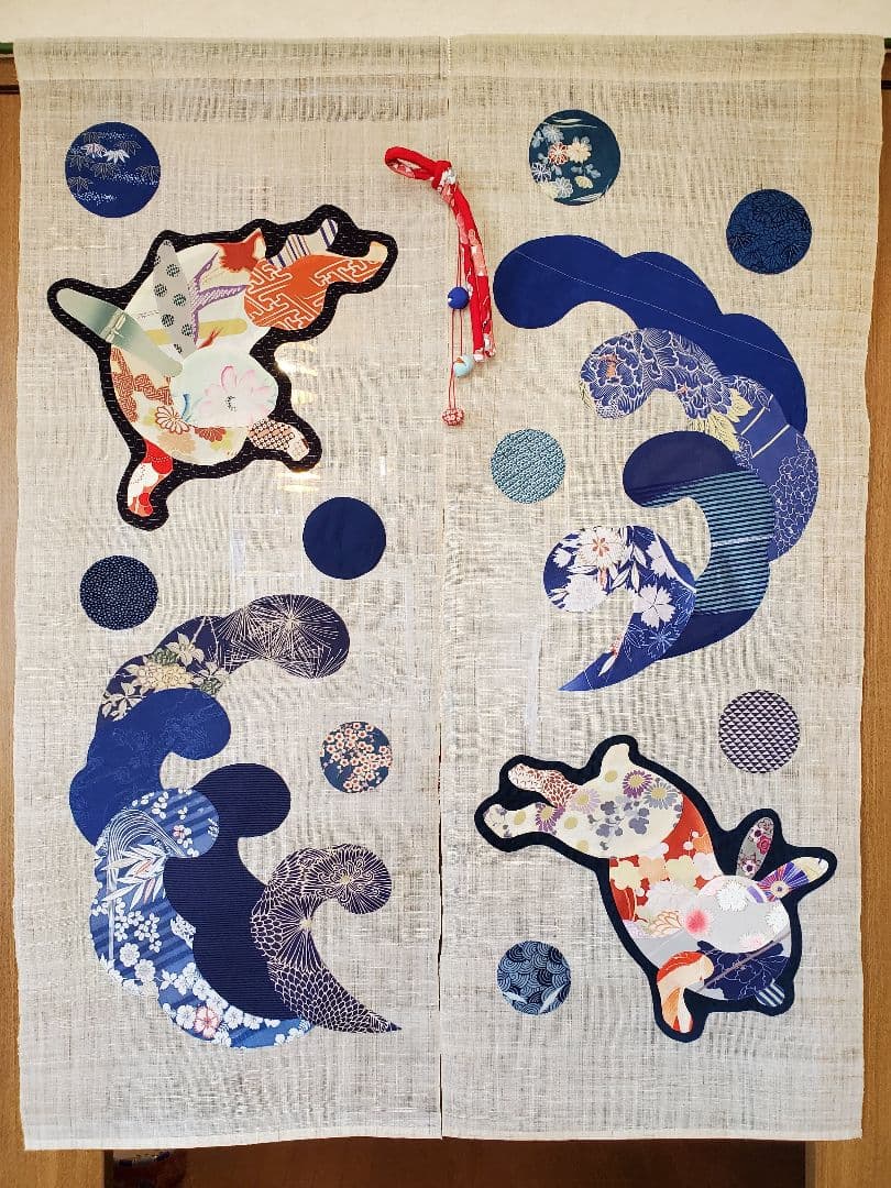 スイカ　波兎暖簾&瓢箪暖簾