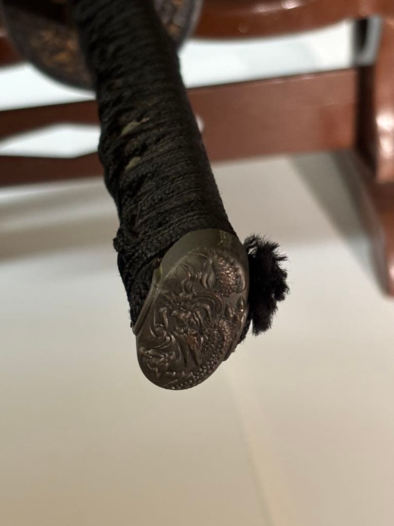 模造刀2本セット 黒地に花の装飾