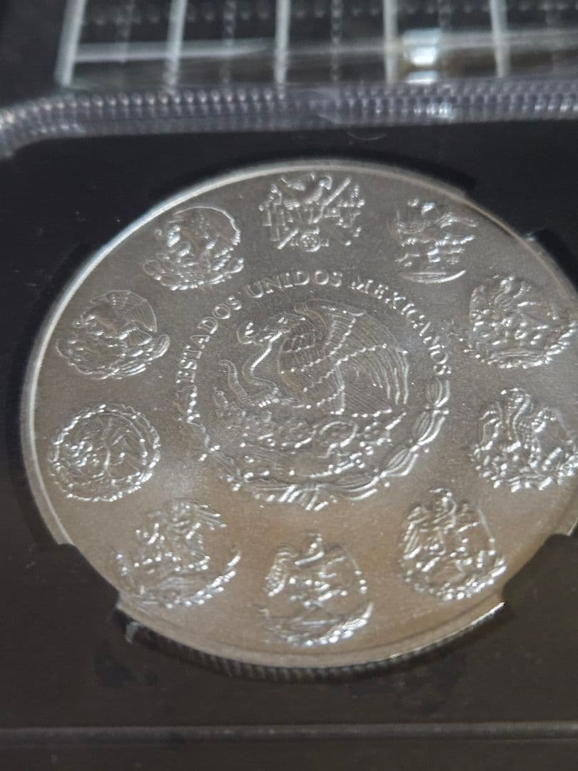 メキシコ 1oz オンザ リベルタ 銀貨 MS70 ケース割れ 発行25000枚