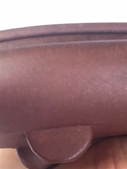 盆栽鉢　盆栽鉢　レアミニ盆栽鉢中國宜興朱泥袋式細長楕円小品11.5x6.5x3