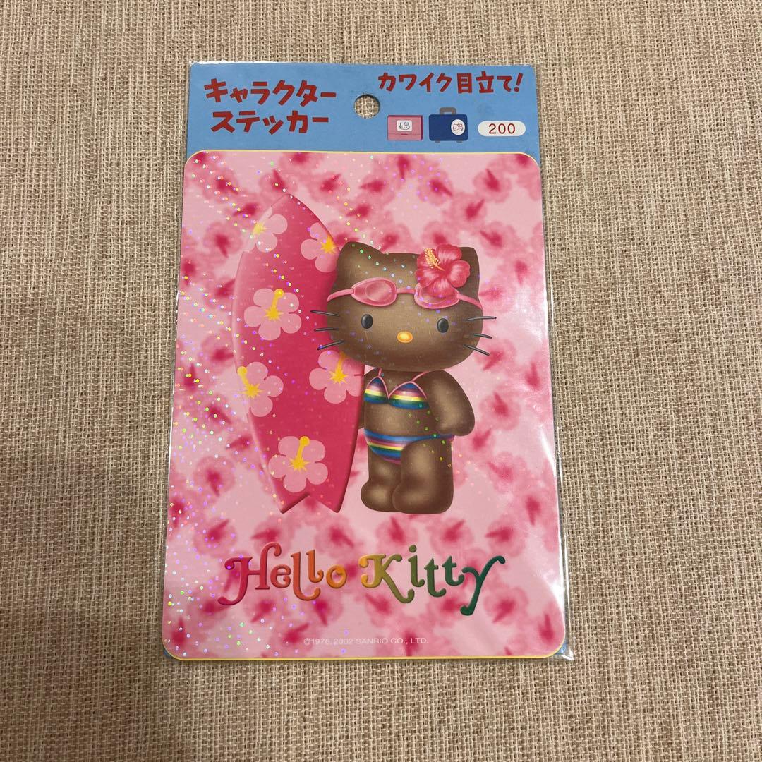 レア‼️日焼けキティ サーフボード ハイビスカス ハワイアンステッカー キラキラ