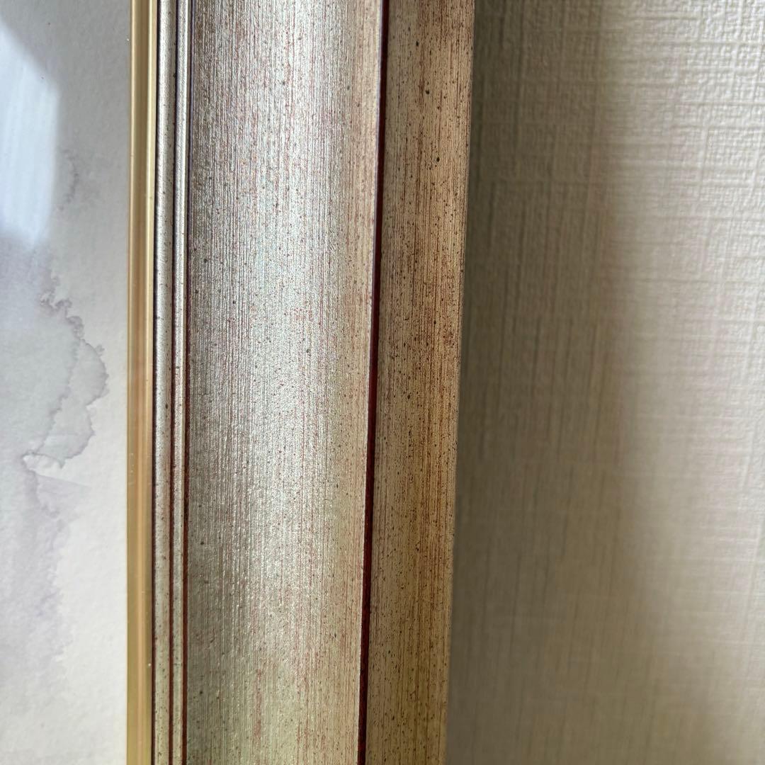 【F8号】西尾圭子/鶏頭/絵画/額縁/額装/シルバー