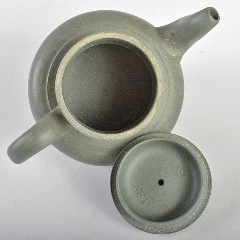 中国　銭菊仙制款　緑泥　神獣摘　急須　茶壷　C　R6159