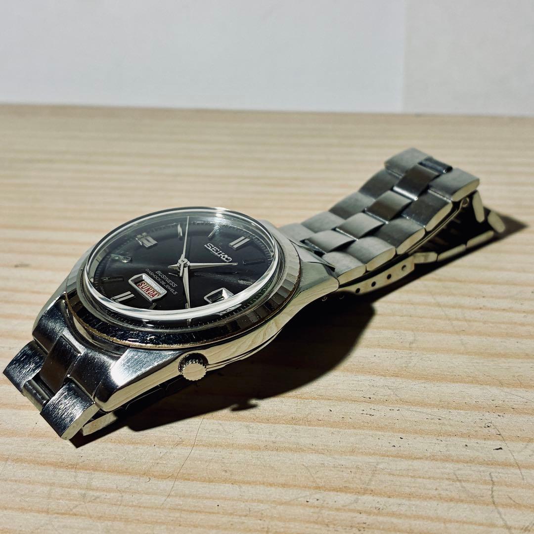 美品希少セイコーマチック1967年オリジナルブラックダイヤル&ステンレスベルト