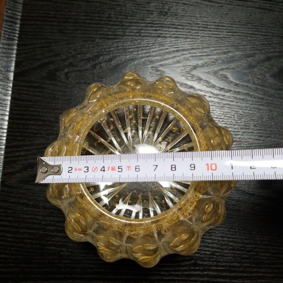 ベネチアンガラスムラノ島ゴールド入りキャンティ入れ