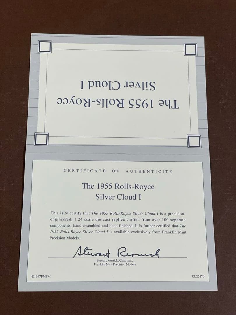 フランクリンミント製1955 ロールスロイス シルバー クラウド I 新品未使用