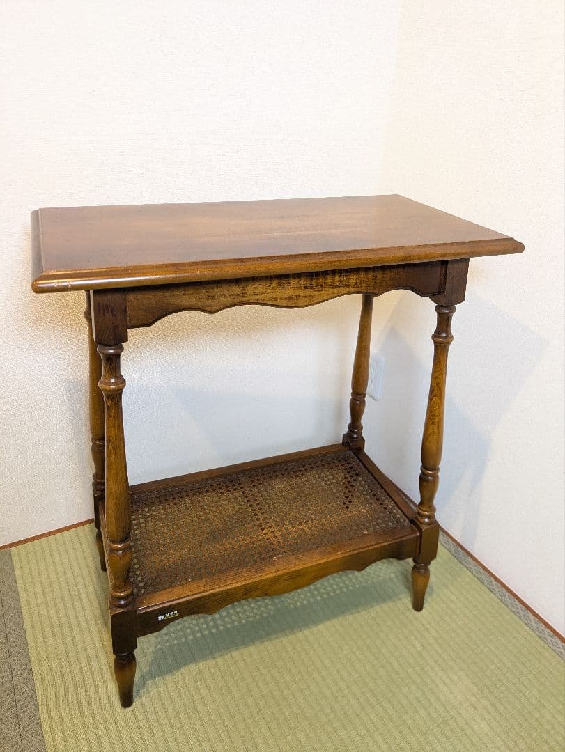 オールドカリモク サイドテーブル 花台 電話台 旧カタカナロゴ