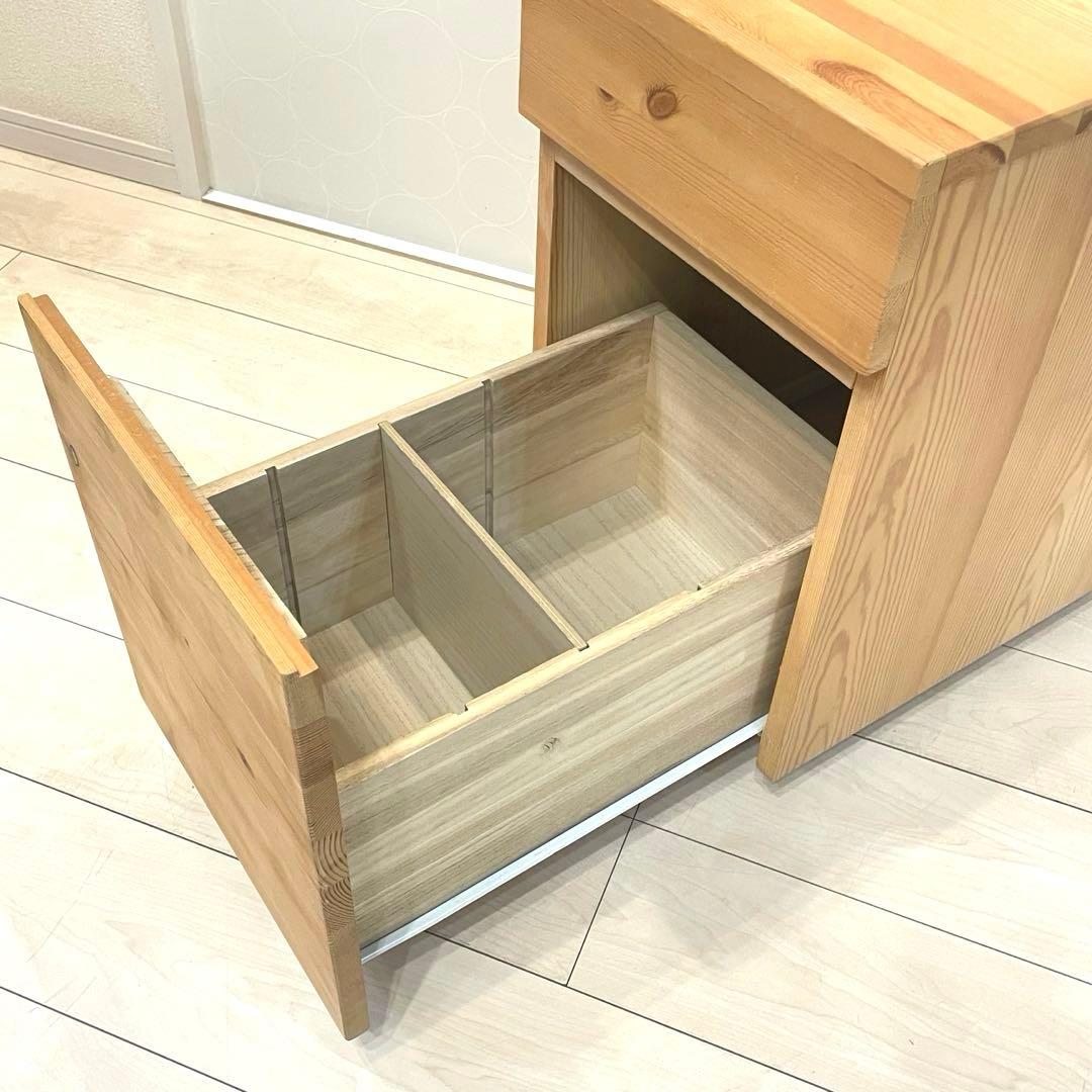 【廃盤品】無印良品 パイン材 キャビネット キャスター付 北欧 カントリー