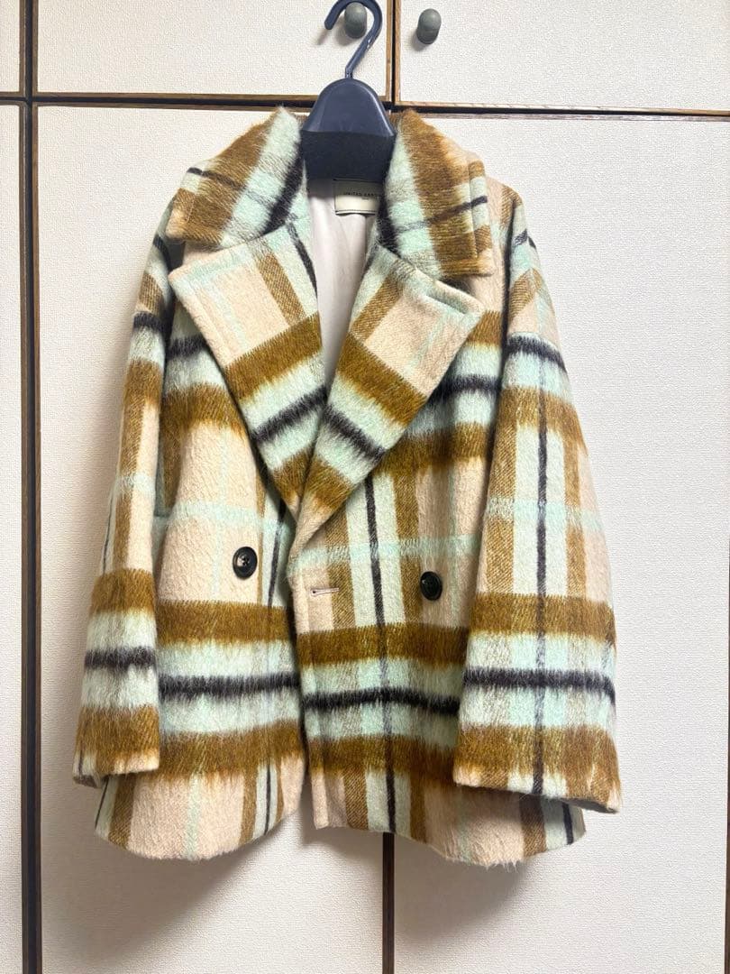 ユナイテッドアローズ　シャギーチェックショートコート