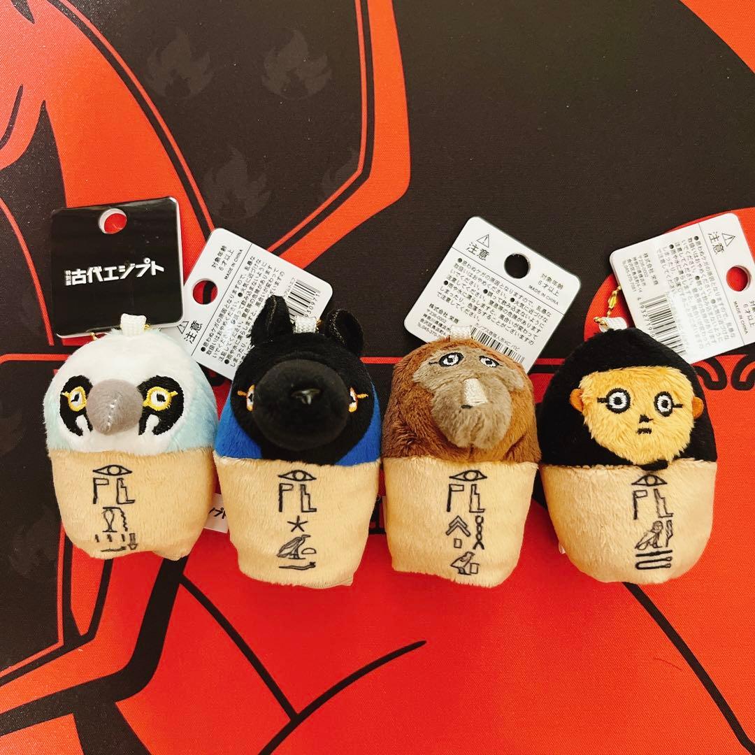 2025古代エジプト展　カノプス壺指人形　刺繍缶バッジ　新品未開封　全種類セット