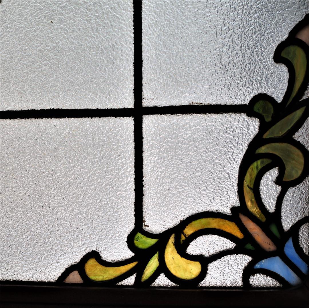 【都内引き取り限定】超希少☆和のステンドグラス☆オリジナル木製窓枠付き