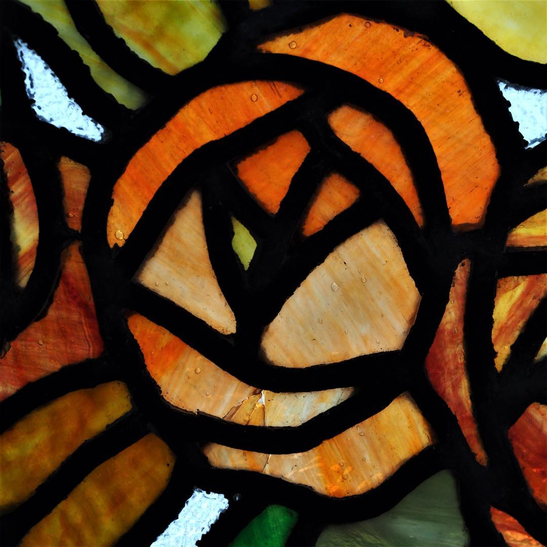 【都内引き取り限定】超希少☆和のステンドグラス☆オリジナル木製窓枠付き