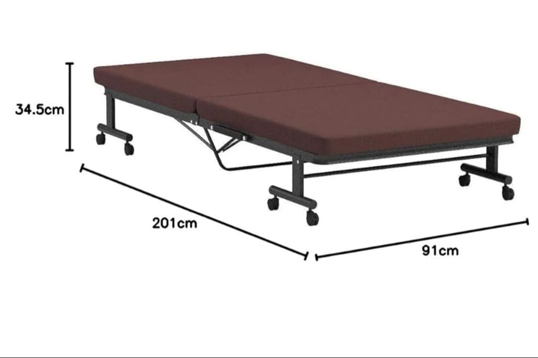 アイリスオーヤマ　 折りたたみベッド シングル 低反発 リクライニング ブラウン