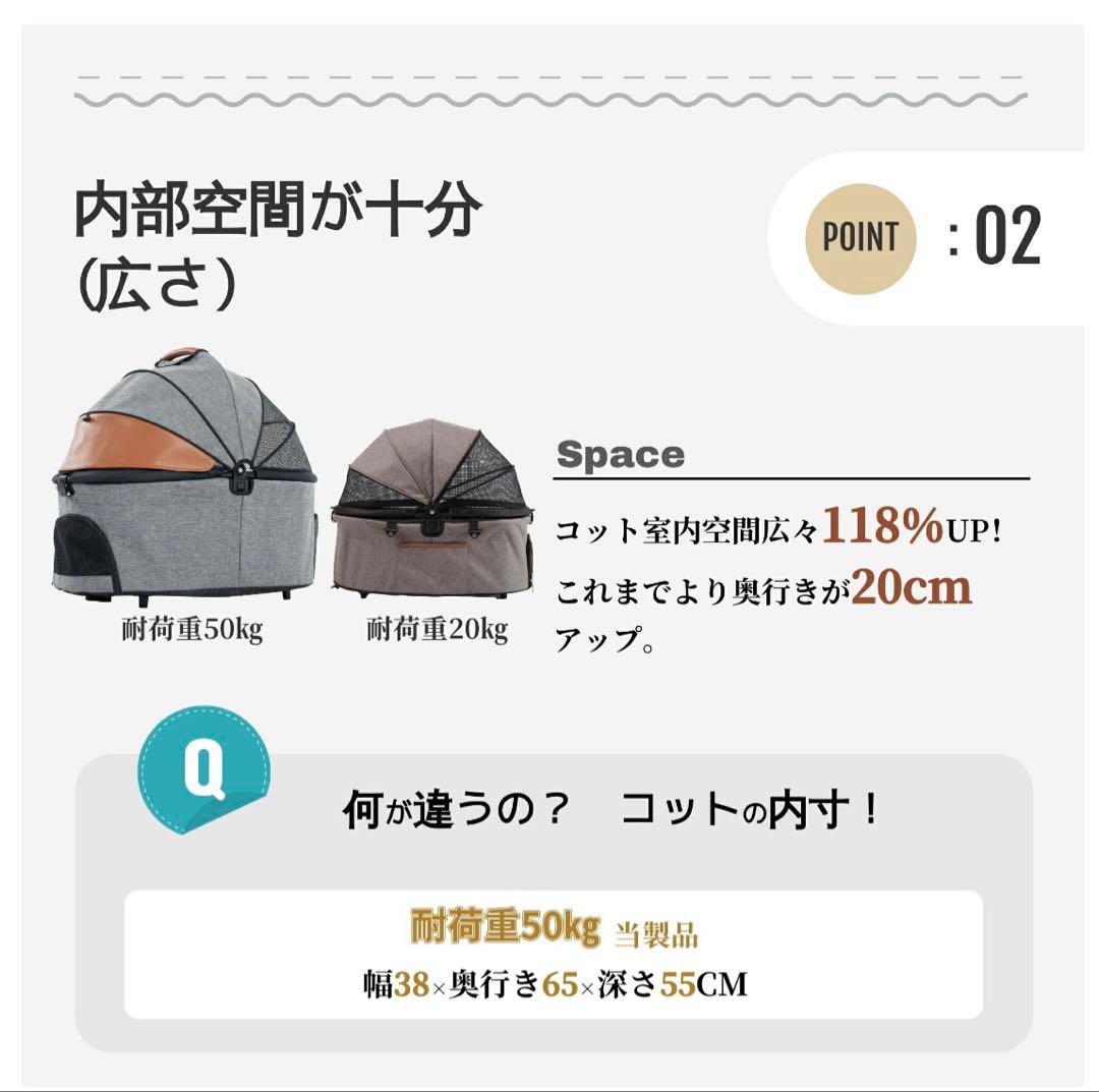 LuckyNavi 大型犬 中型犬 多頭 ペットカート 50kg耐荷重