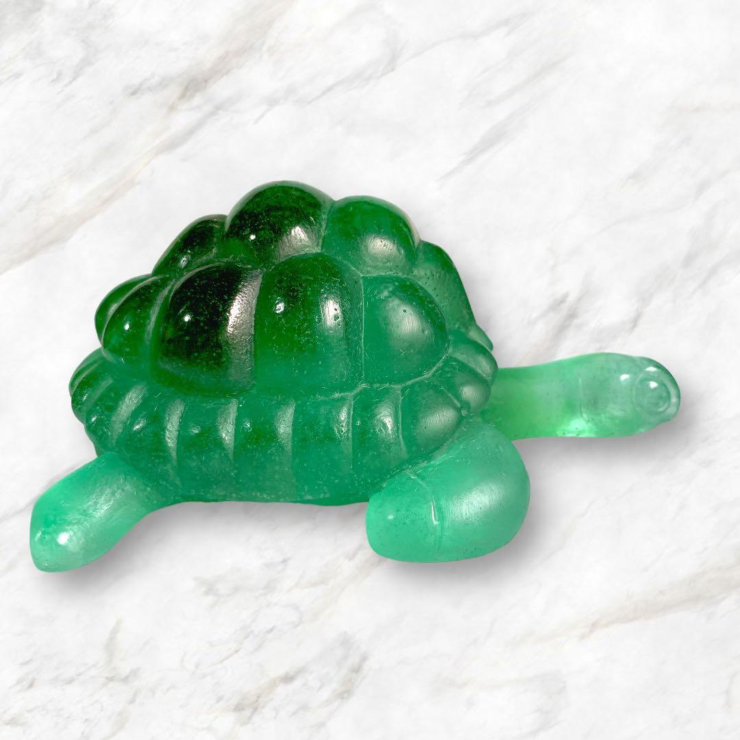 ドームフランス　置物　緑　亀　カメ　　クリスタル　水晶　ナンシー　daum